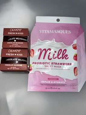 ColourPop Fresh Kiss Chocolate Milkshake Lip Scrub/Lip Mask Duo & Sheet Mask